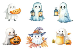 Cute Boho Fall Ghost Clipart Bundle - CraftNest - Digital Crafting and Art
