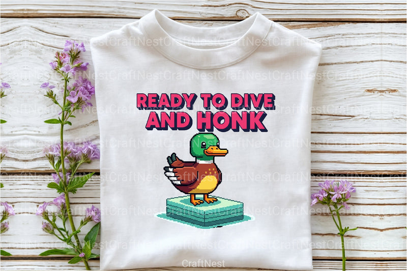 Blocky Style Funny Summer Goose Clipart Bundle 4 - CraftNest - Digital Crafting and Art