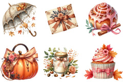 Cute Coquette Autumn Clipart Bundle - CraftNest - Digital Crafting and Art