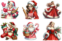 Christmas Mrs. Claus Clipart Bundle - CraftNest - Digital Crafting and Art