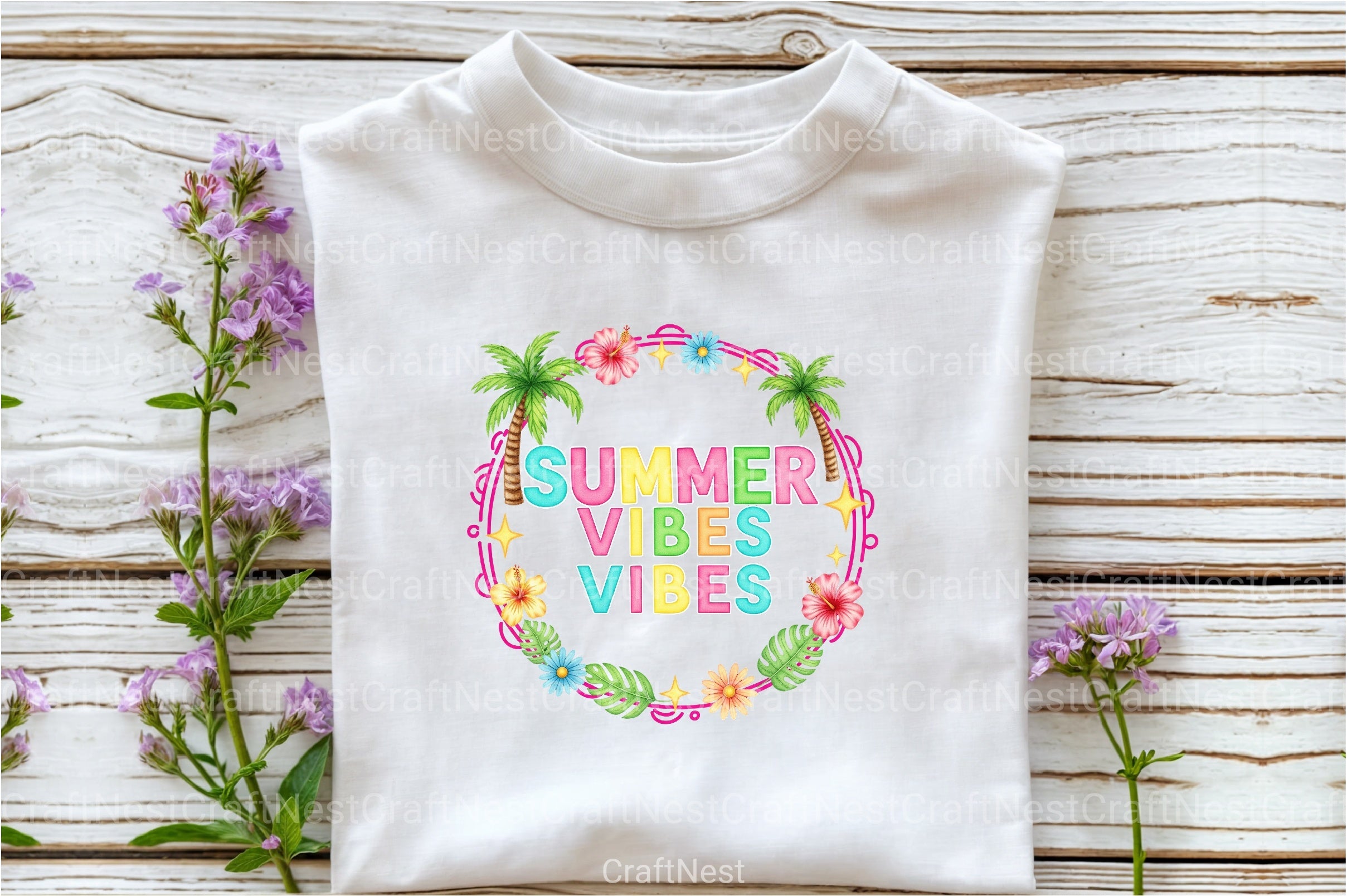 Summer Vibes Colorful Clipart Bundle - CraftNest - Digital Crafting and Art