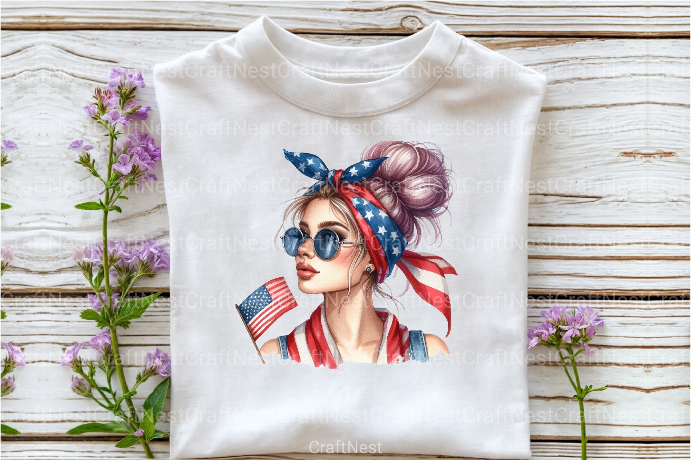 Messy Bun Bandana Mom Life Clipart Bundle 5 - CraftNest - Digital Crafting and Art