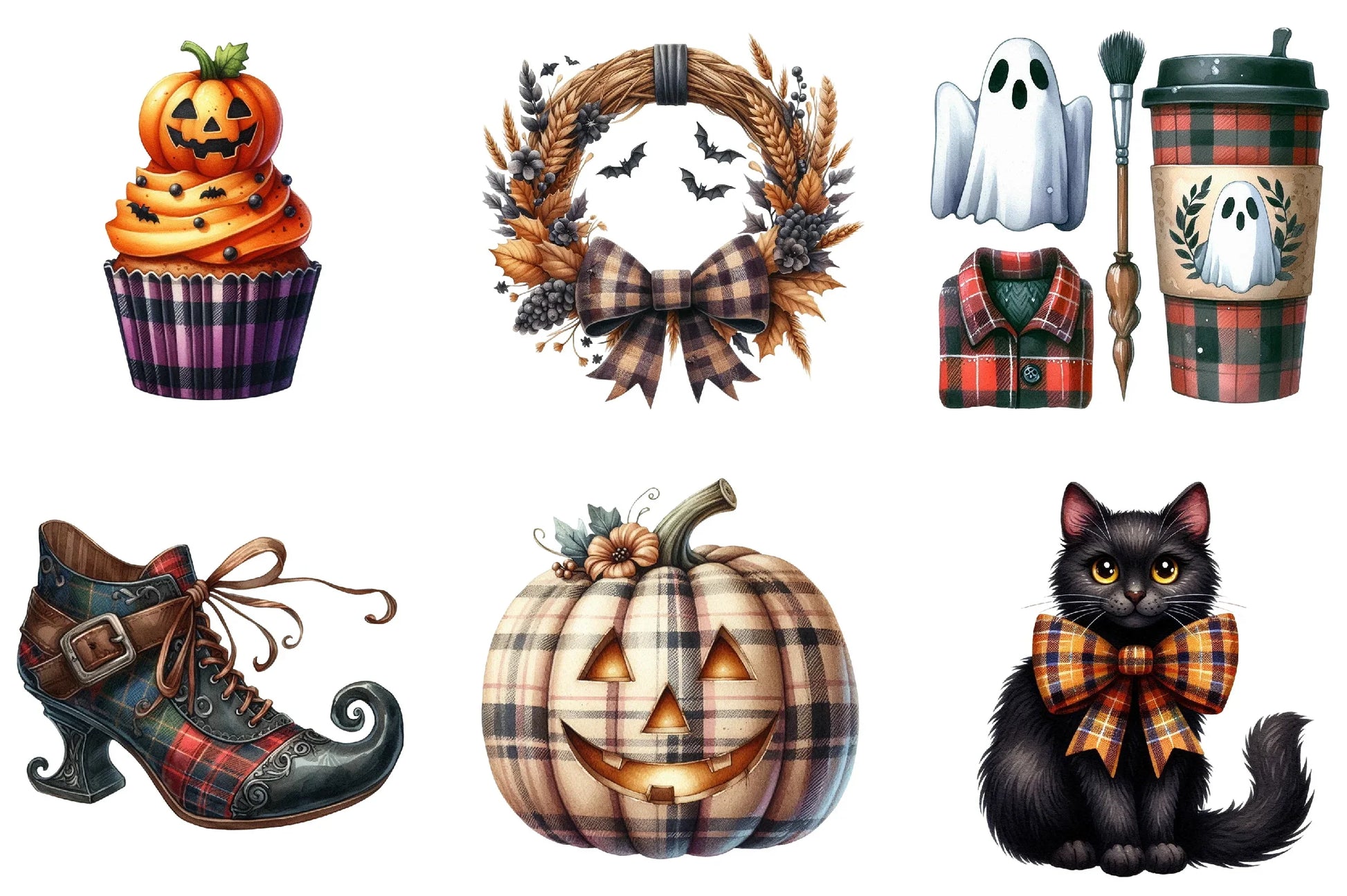 Halloween Autumn Plaid Clipart Bundle - CraftNest - Digital Crafting and Art