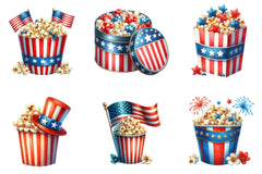 4th of July Popcorn Clipart Bundle - CraftNest - Digital Crafting and Art