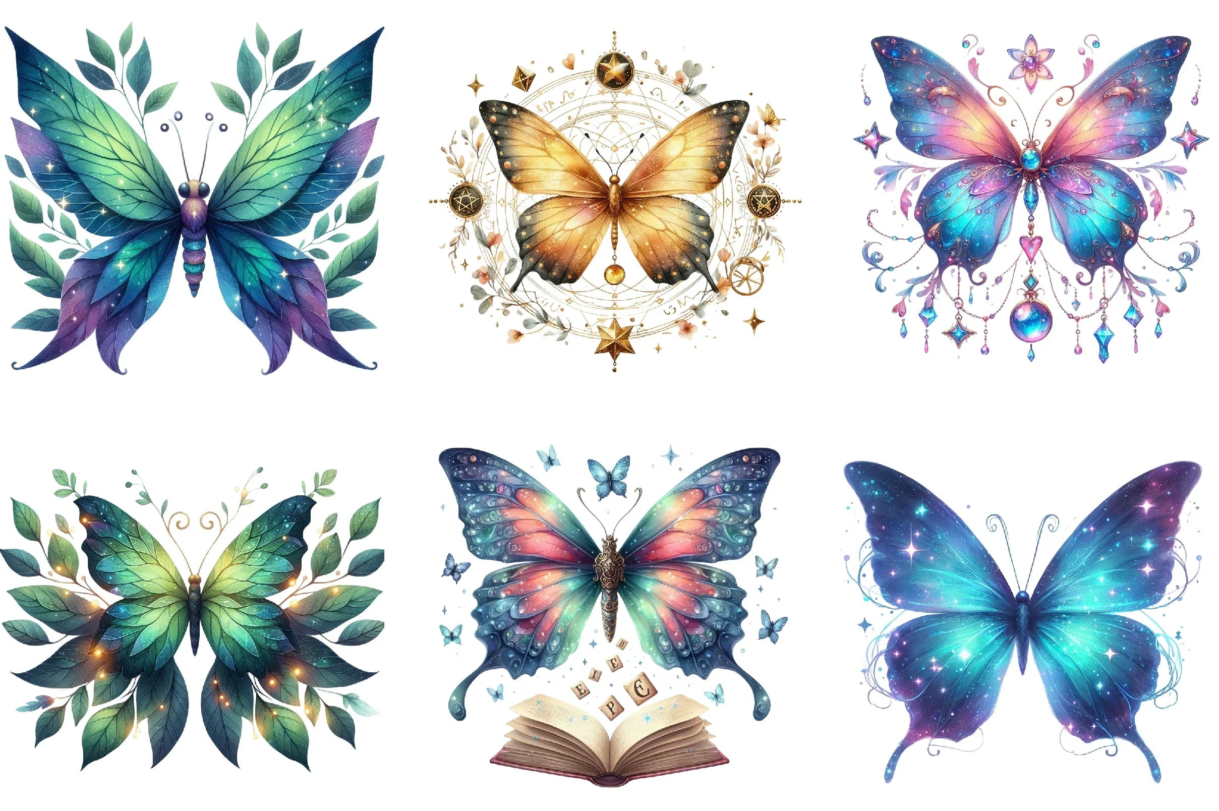 Magic Butterflies Clipart Bundle - CraftNest - Digital Crafting and Art