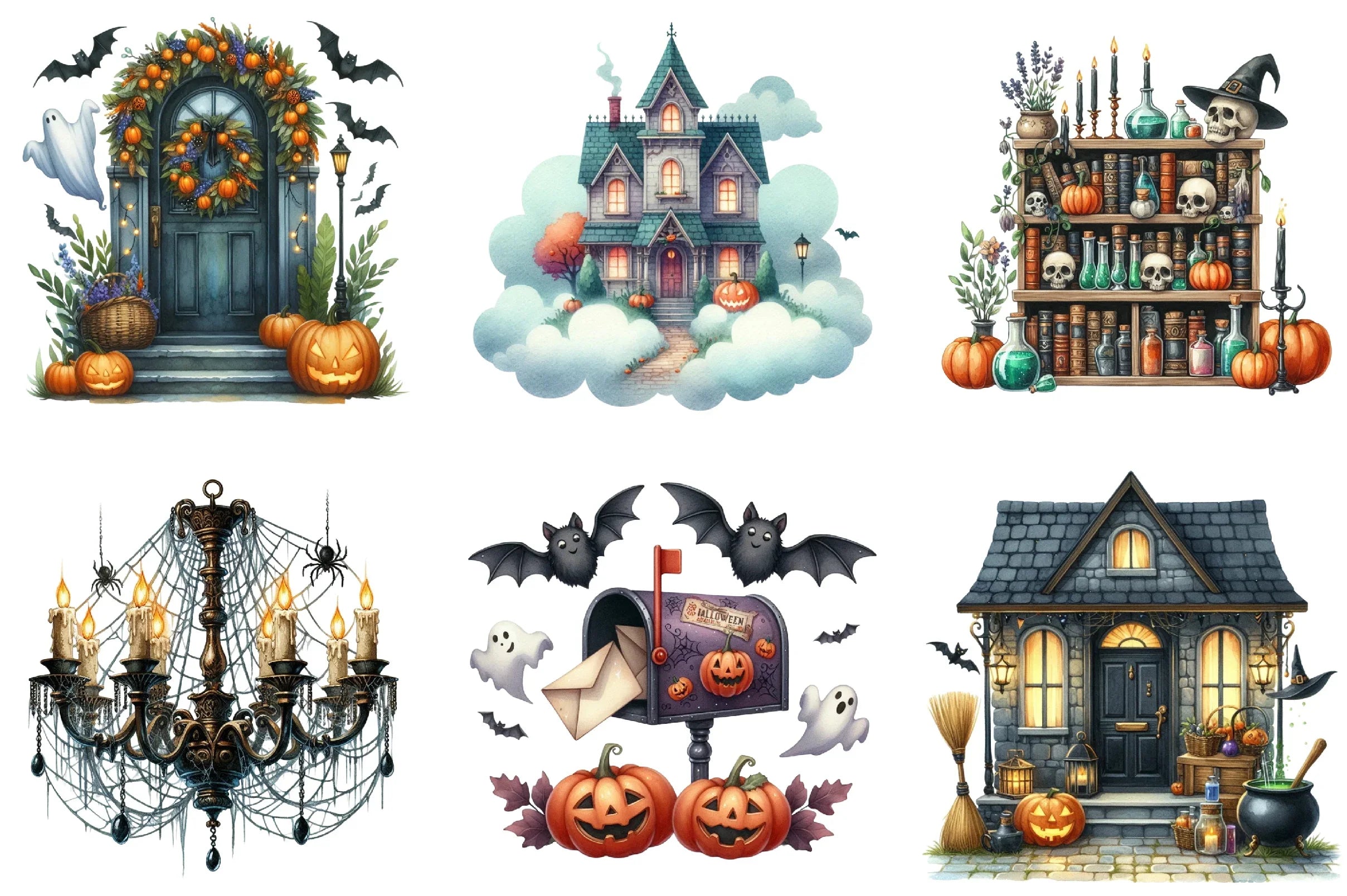 Halloween Home Clipart Bundle - CraftNest - Digital Crafting and Art