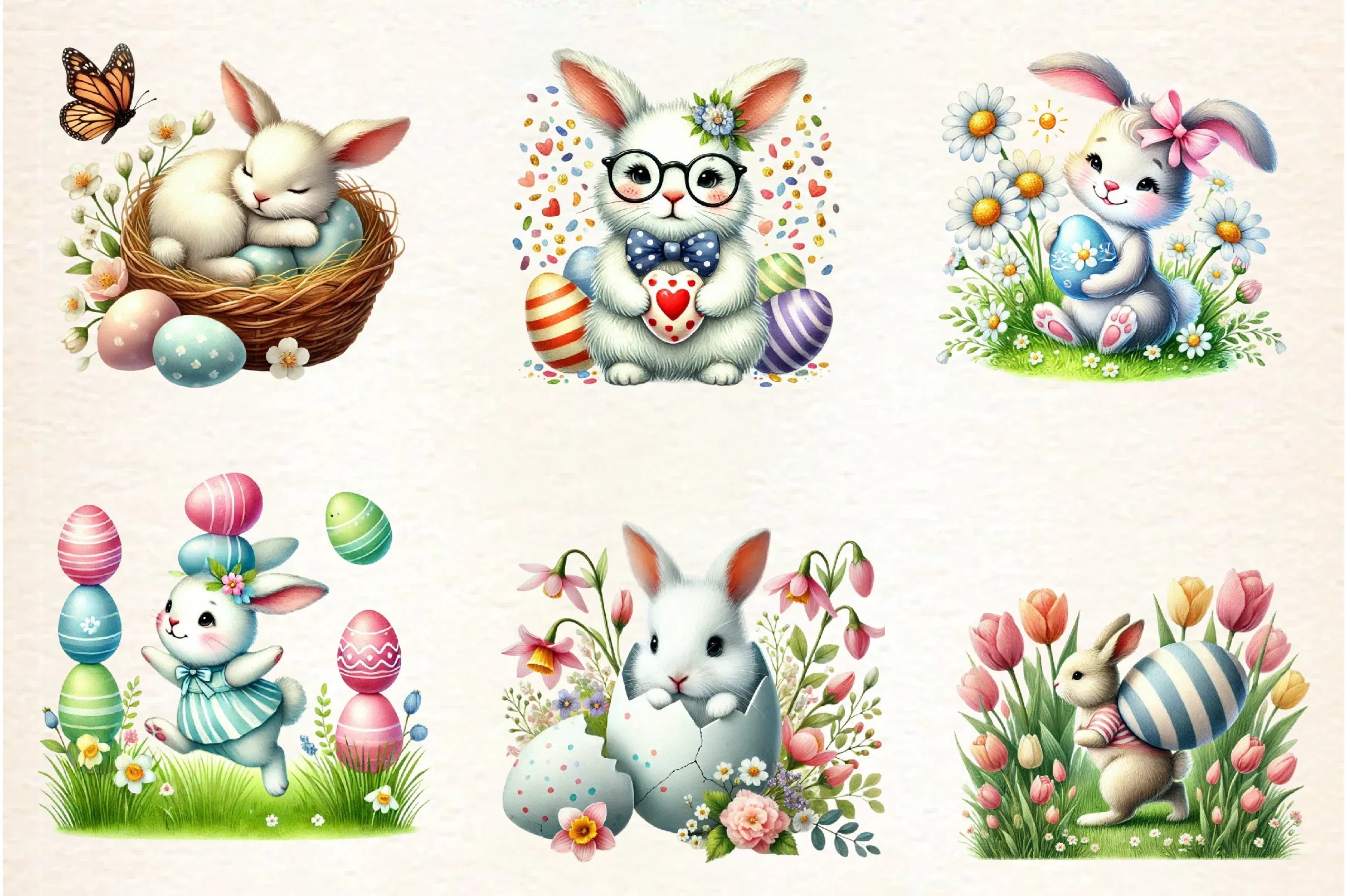 Easter Bunny Clipart Bundle - CraftNest - Digital Crafting and Art