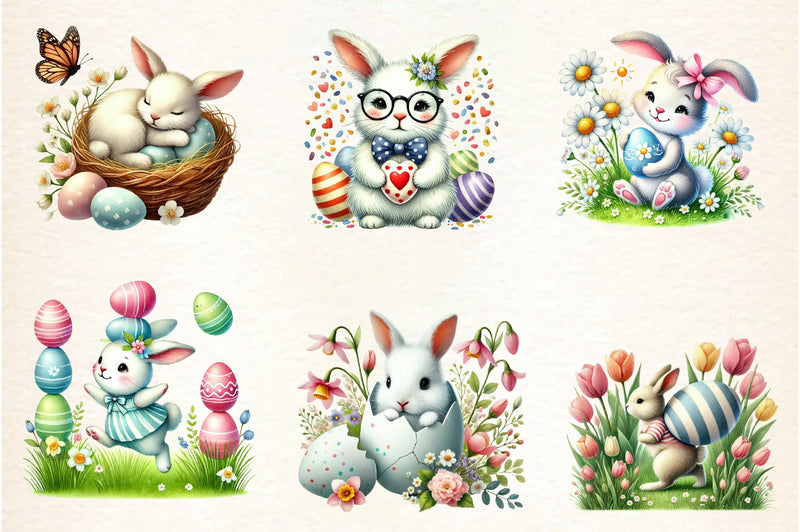 Easter Bunny Clipart Bundle - CraftNest - Digital Crafting and Art