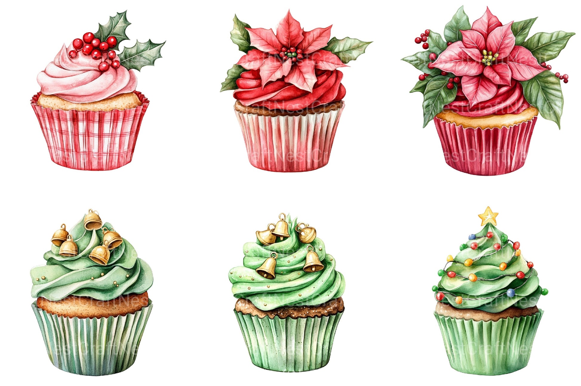Christmas Cupcake Clipart Bundle 99 - CraftNest - Digital Crafting and Art
