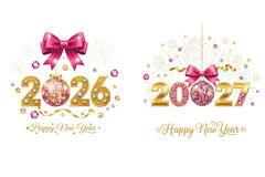 Glitter Happy New Year Clipart Bundle - CraftNest - Digital Crafting and Art
