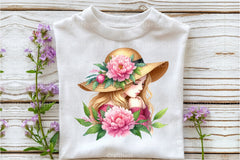 Girl with Peonies Flower Clipart Bundle 45 - CraftNest - Digital Crafting and Art