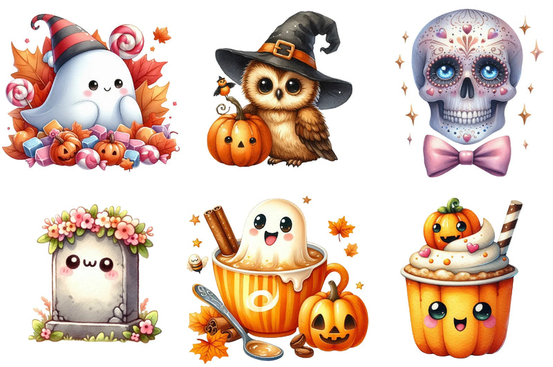 Kawaii Fall Halloween Clipart Bundle - CraftNest - Digital Crafting and Art