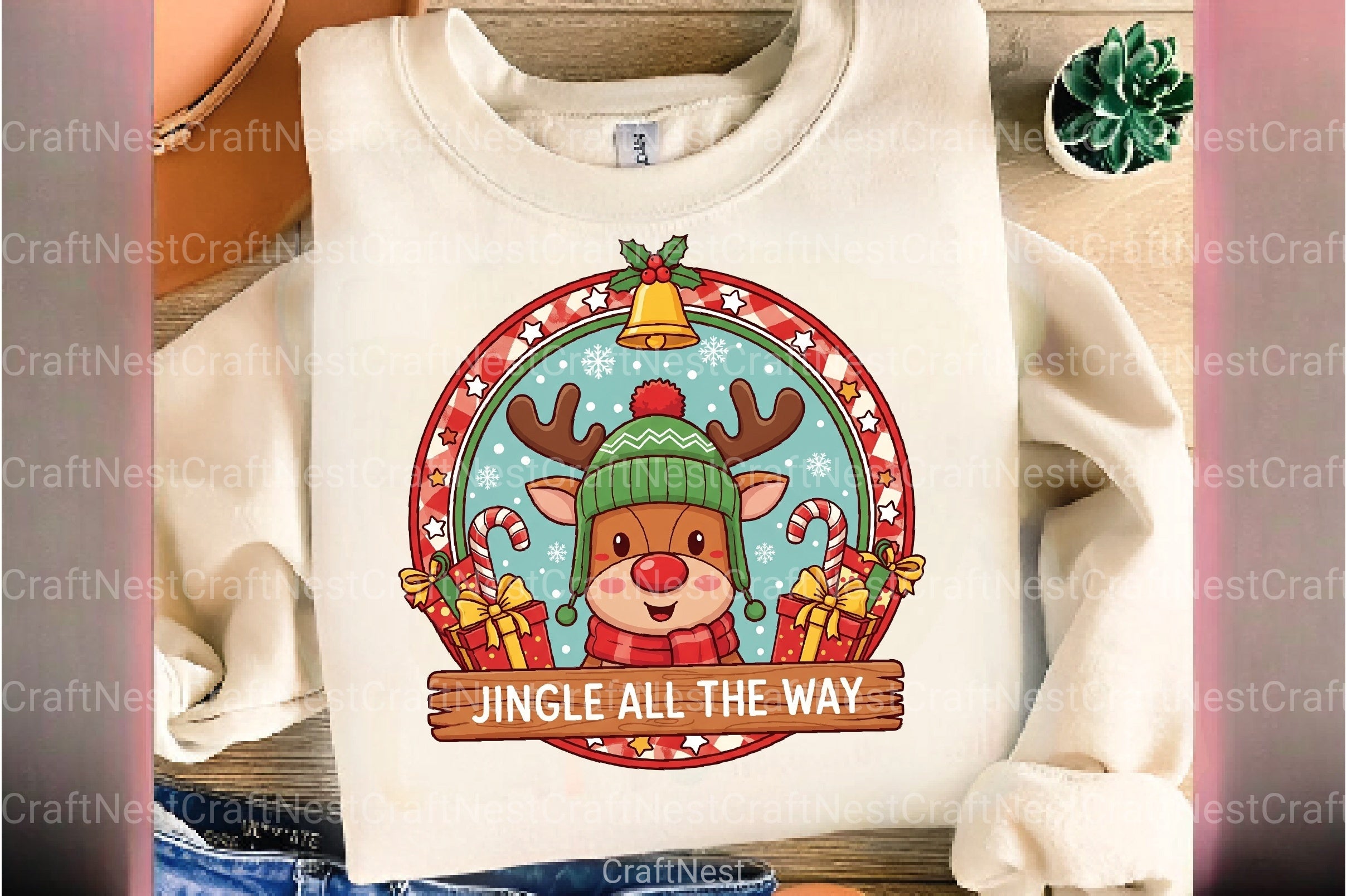 Christmas Reindeer Sign Clipart Bundle - CraftNest - Digital Crafting and Art