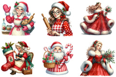 Christmas Mrs. Claus Clipart Bundle 67 - CraftNest - Digital Crafting and Art