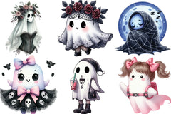 Kawaii Goth Halloween Ghost Clipart Bundle - CraftNest - Digital Crafting and Art