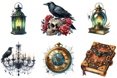 Gothic Antique Halloween Clipart Bundle - CraftNest - Digital Crafting and Art