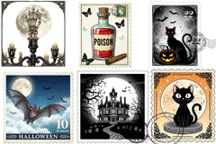 Halloween Postage Stamp Clipart Bundle - CraftNest - Digital Crafting and Art