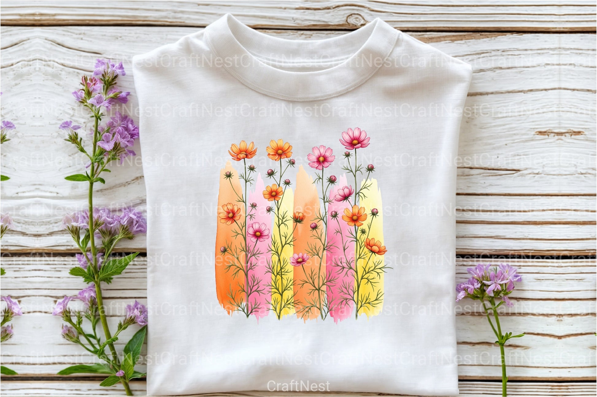 Wildflowers Brushstroke Clipart Bundle 1 - CraftNest - Digital Crafting and Art