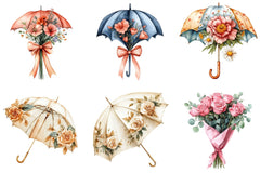 Floral Umbrella Clipart Bundle - CraftNest - Digital Crafting and Art