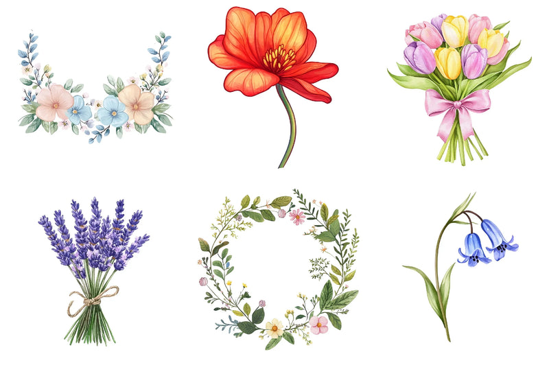 Spring Flowers Clipart Bundle - CraftNest - Digital Crafting and Art