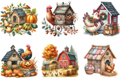 Autumn Chicken Coop Clipart Bundle 13 - CraftNest - Digital Crafting and Art