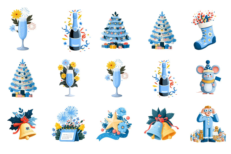 Christmas & New Year Clipart Bundle - CraftNest - Digital Crafting and Art