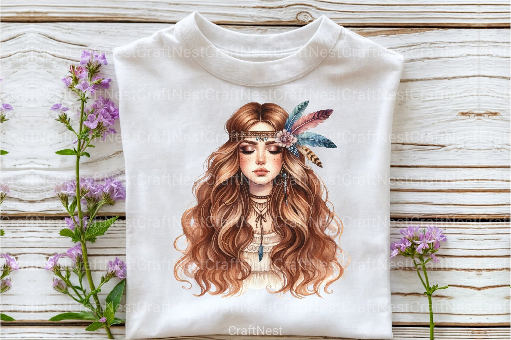 Tribal Boho Girl Clipart Bundle 2 - CraftNest - Digital Crafting and Art