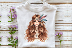 Tribal Boho Girl Clipart Bundle 2 - CraftNest - Digital Crafting and Art