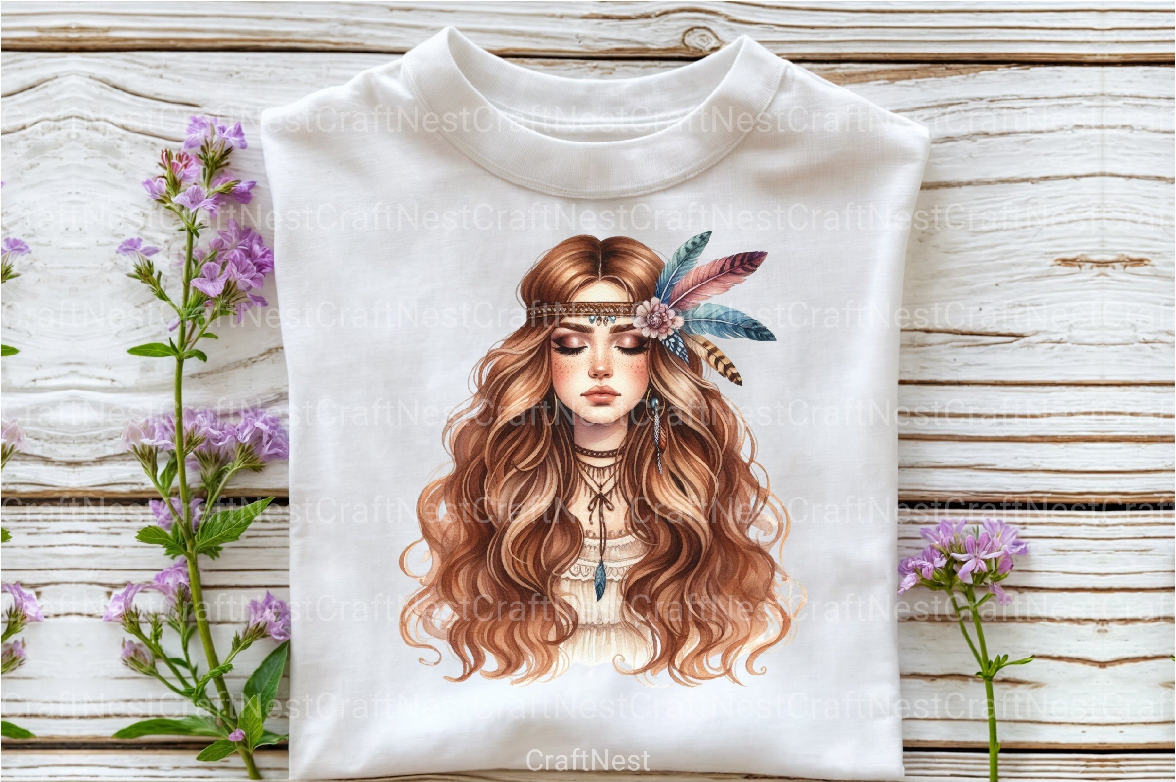 Tribal Boho Girl Clipart Bundle 2 - CraftNest - Digital Crafting and Art