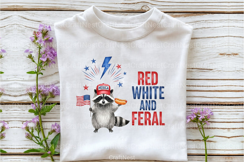 Red White and Feral: 4th of July Raccoon Clipart Bundle - CraftNest - Digital Crafting and Art