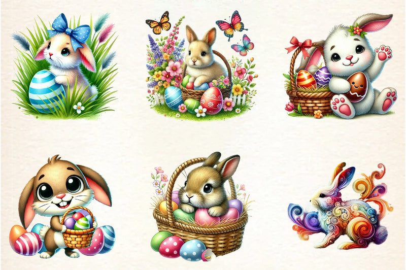 Easter Bunny Clipart Bundle - CraftNest - Digital Crafting and Art