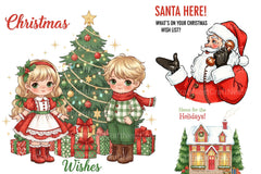 Vintage Christmas Santa Clipart Bundle 88 - CraftNest - Digital Crafting and Art