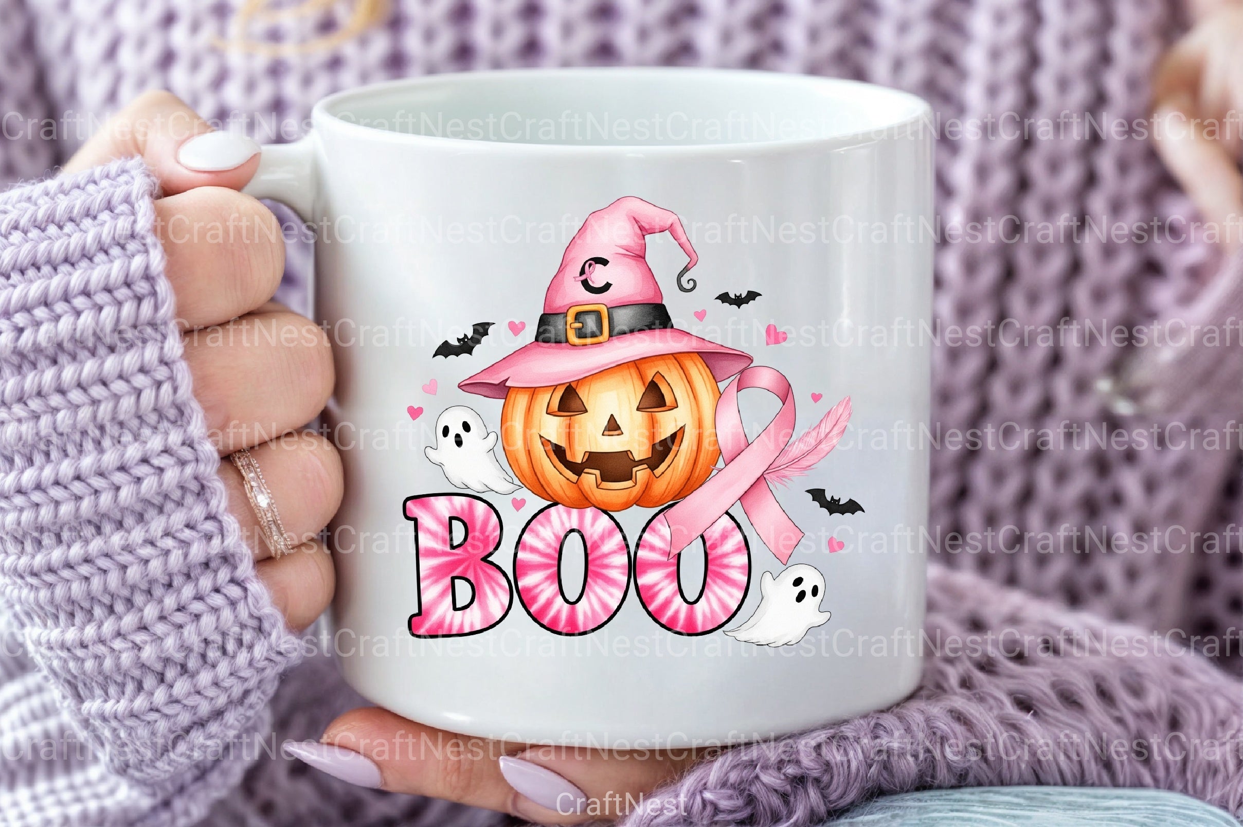 Halloween Breast Cancer Awareness Clipart Bundle 2 - CraftNest - Digital Crafting and Art