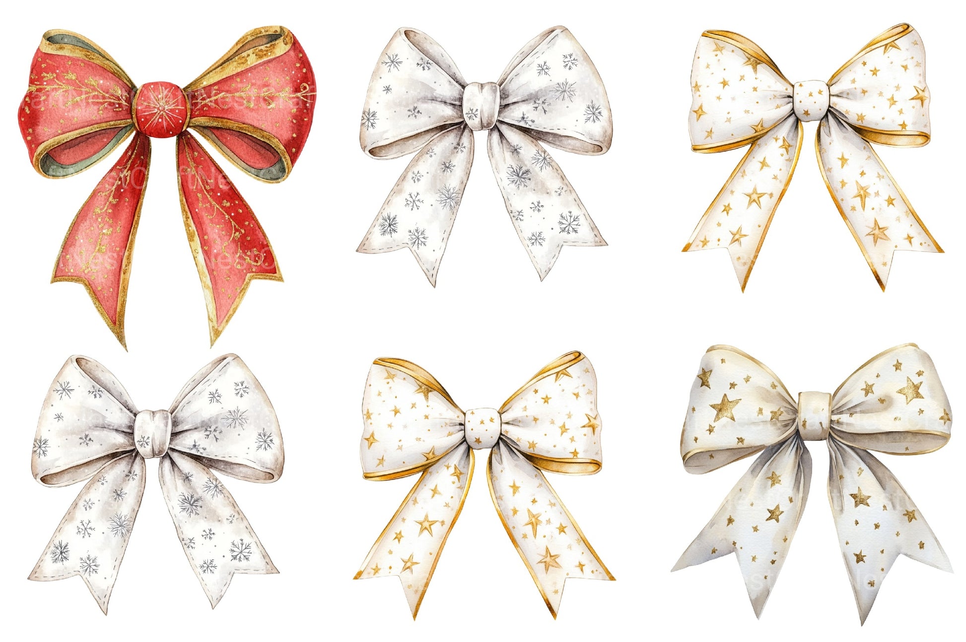 Christmas Coquette Bows Clipart Bundle - CraftNest - Digital Crafting and Art