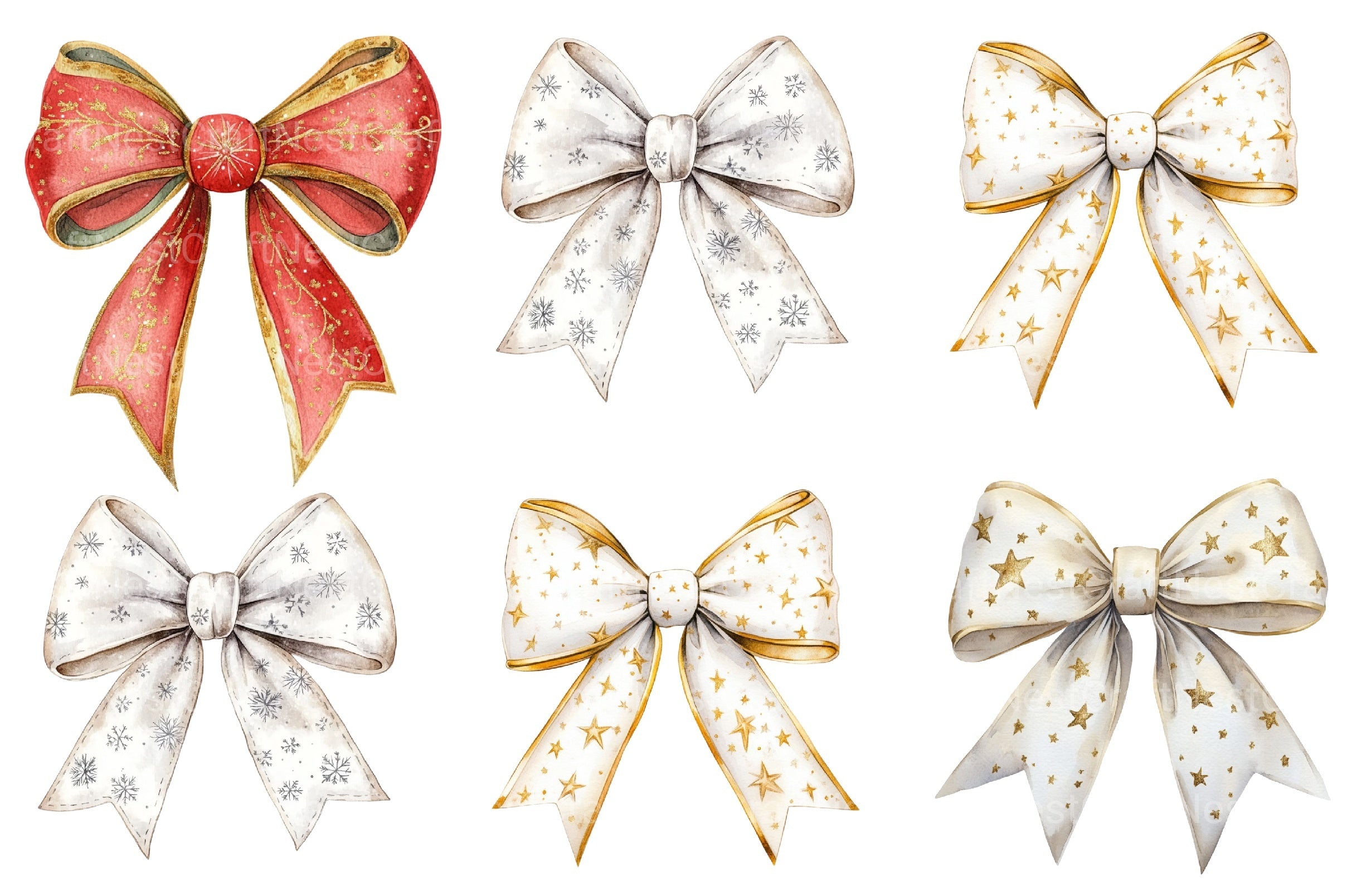 Christmas Coquette Bows Clipart Bundle - CraftNest - Digital Crafting and Art