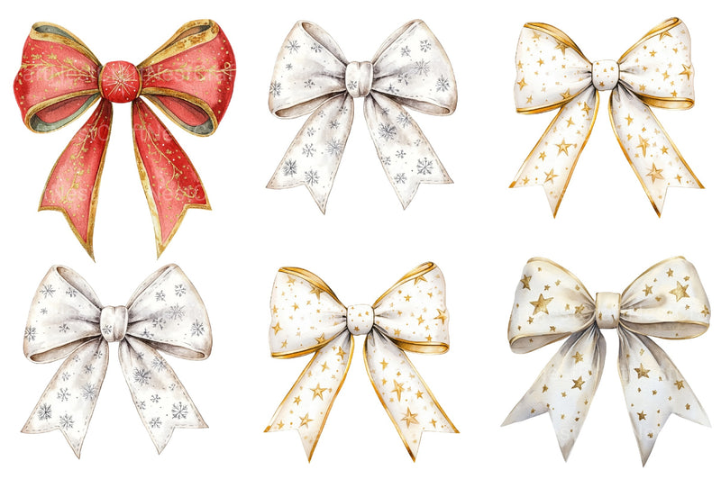 Christmas Coquette Bows Clipart Bundle - CraftNest - Digital Crafting and Art