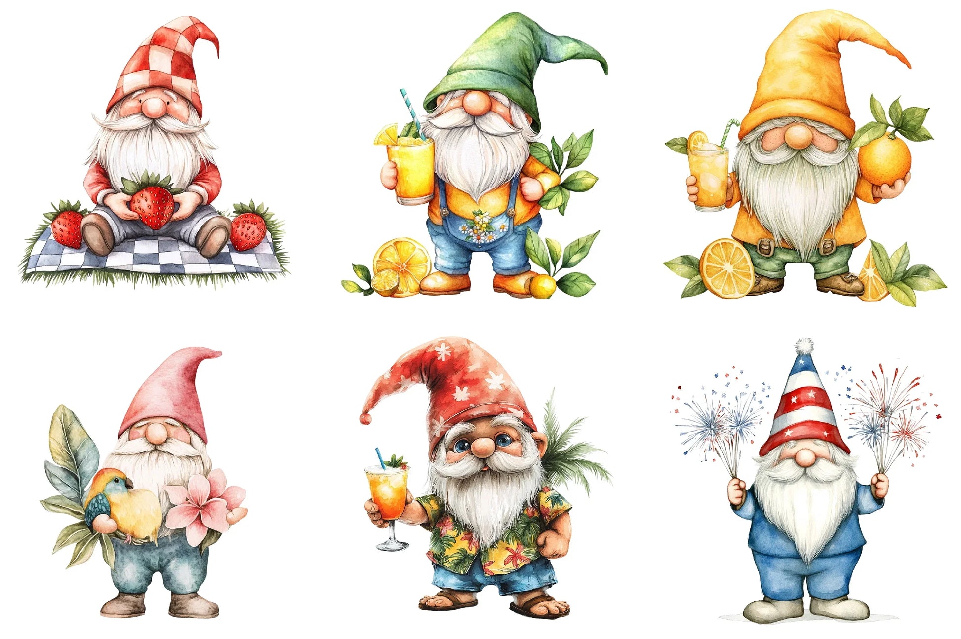 Summer Gnome Clipart Bundle - CraftNest - Digital Crafting and Art