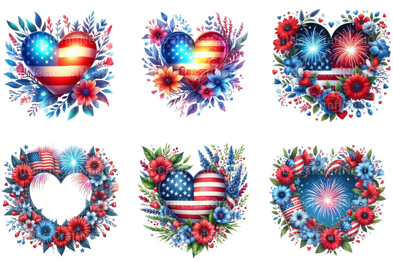 4th of July Love Clipart Bundle 2 - CraftNest - Digital Crafting and Art