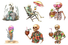 Spooky Summer Skeleton Clipart Bundle - CraftNest - Digital Crafting and Art