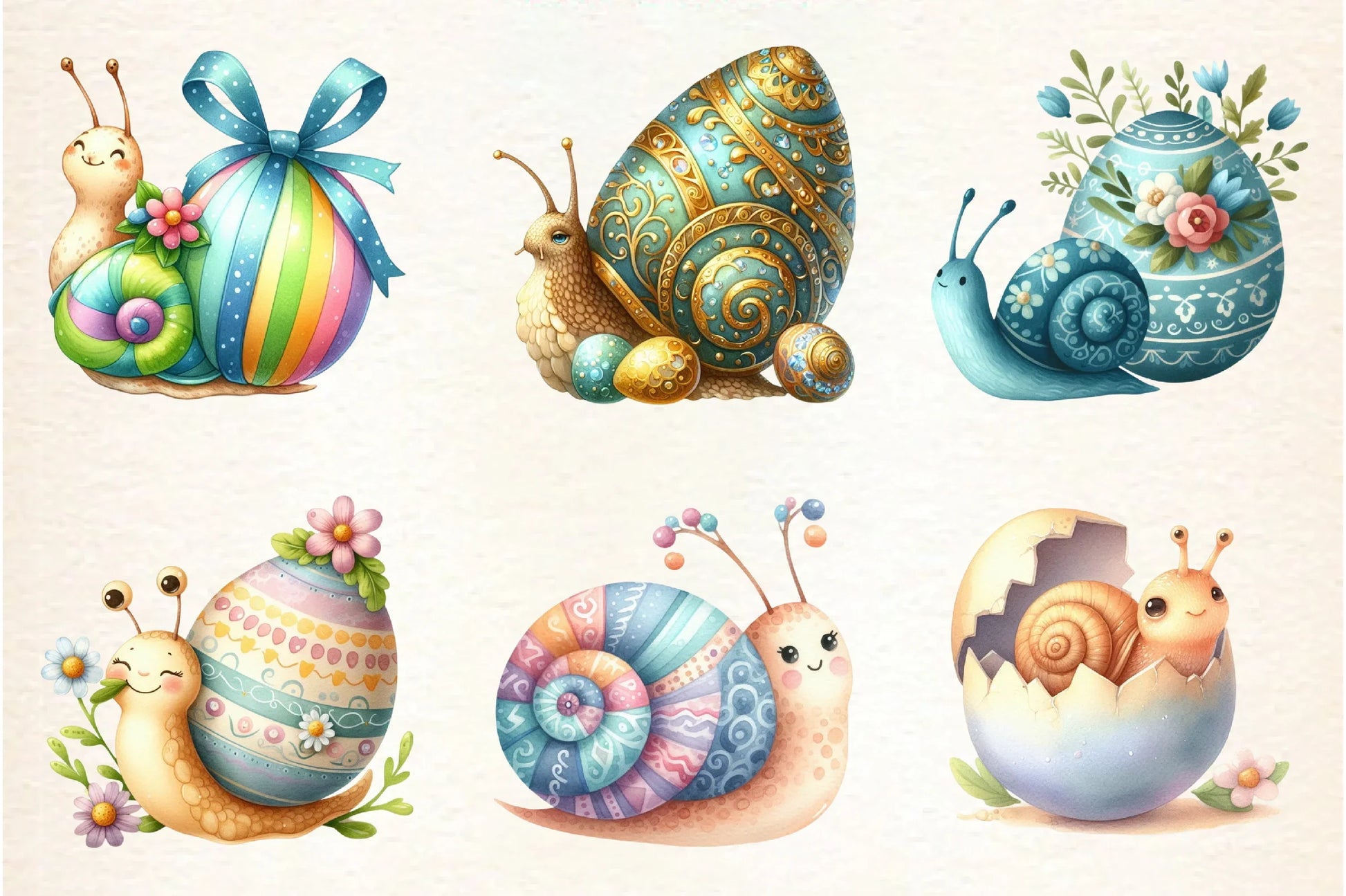 Easter Snail Clipart Bundle - CraftNest - Digital Crafting and Art