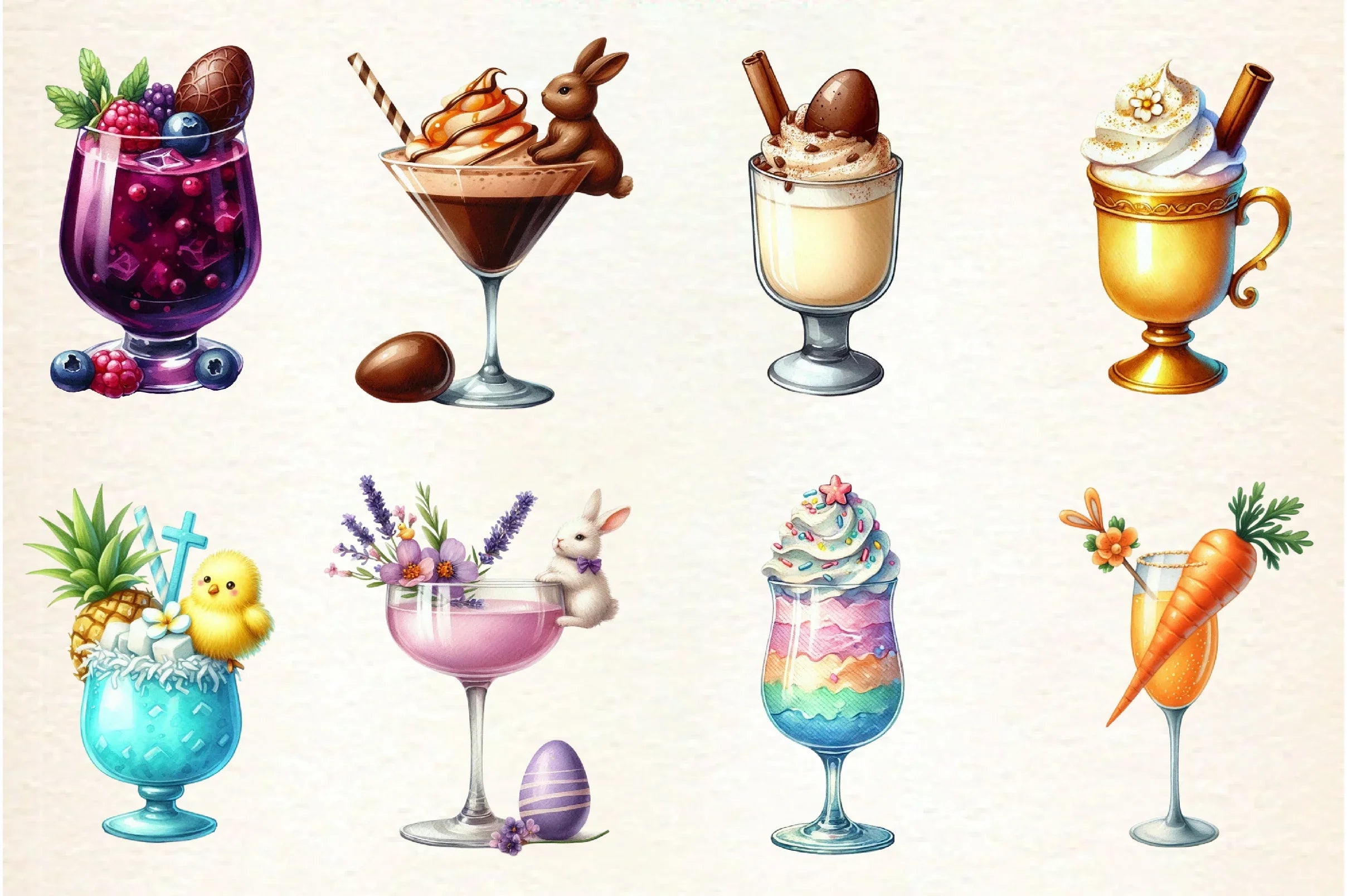 Easter Cocktail Collection Clipart Bundle - CraftNest - Digital Crafting and Art