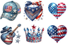 Rhinestone Sparkle American Clipart Bundle - CraftNest - Digital Crafting and Art