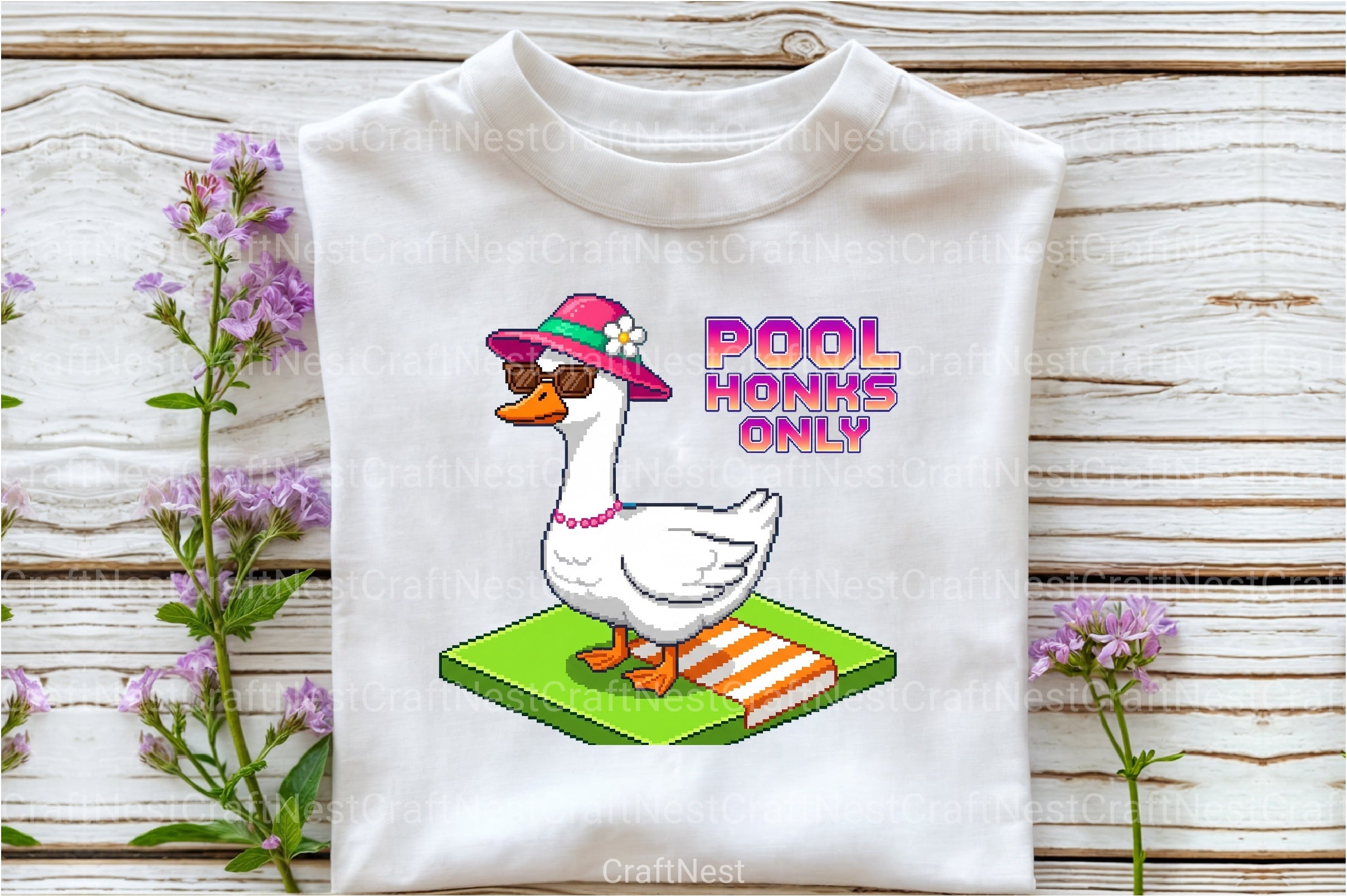 Blocky Style Funny Summer Goose Clipart Bundle 5 - CraftNest - Digital Crafting and Art