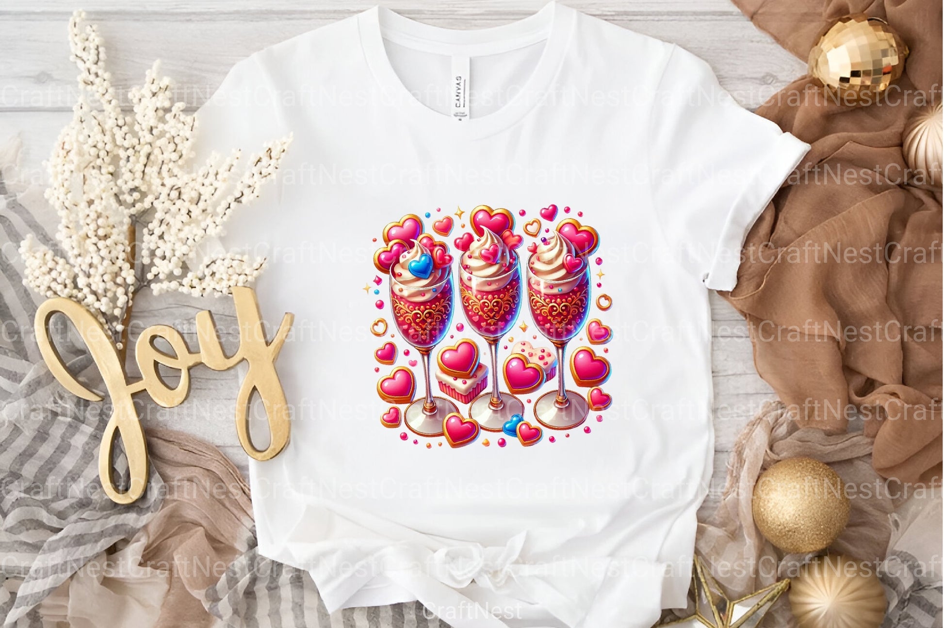 Valentine Wine and Cupcake Clipart Bundle - CraftNest - Digital Crafting and Art