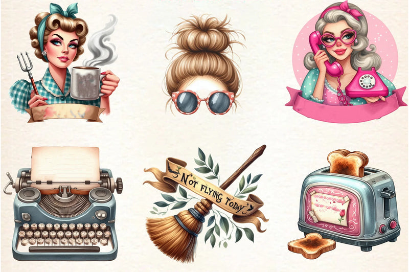 Sarcastic Housewife Clipart Bundle - CraftNest - Digital Crafting and Art