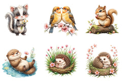 Forest Spring Woodland Animals Clipart Bundle - CraftNest - Digital Crafting and Art