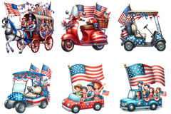 Memorial Day Car Parade Clipart Bundle - CraftNest - Digital Crafting and Art
