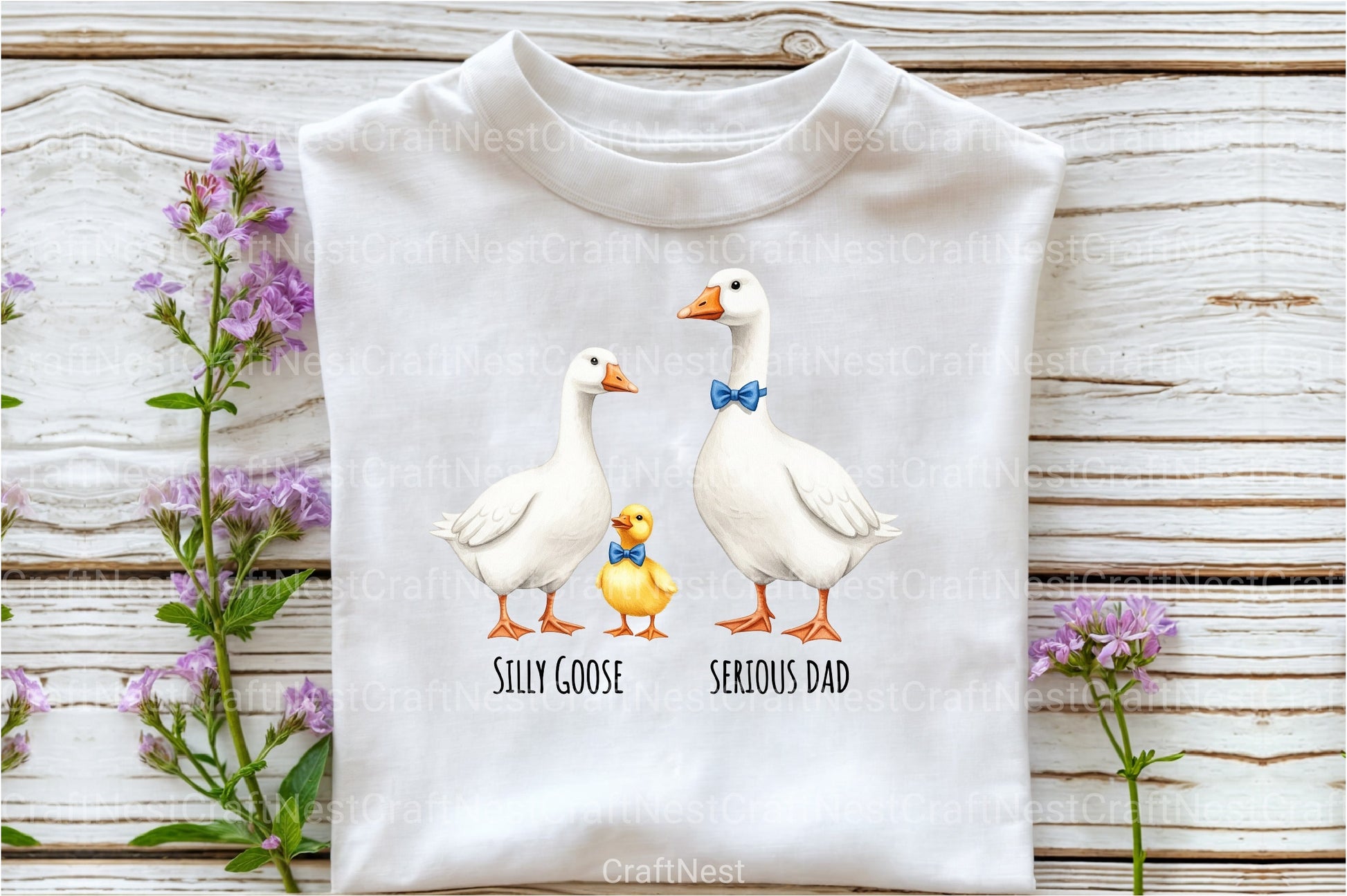 Bow Tie Goose Dad Cute Duo Clipart Bundle - CraftNest - Digital Crafting and Art