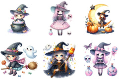 Cute Halloween Spooky Witch Clipart Bundle - CraftNest - Digital Crafting and Art