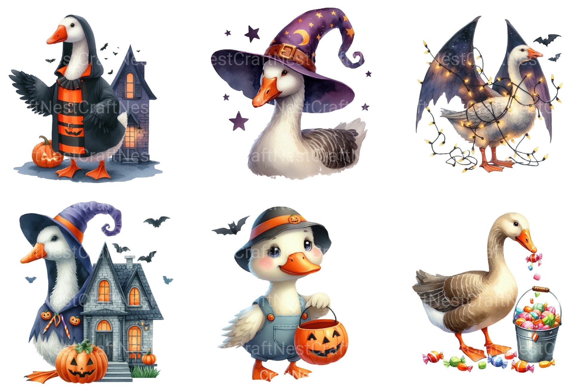 Goose Halloween Clipart Bundle 1 - CraftNest - Digital Crafting and Art